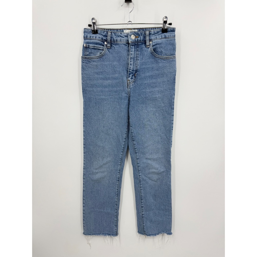 FRAME The Ruler Crop Jeans Women 25 Blue Indio Vintage‎ Fray Straight Raw Hem